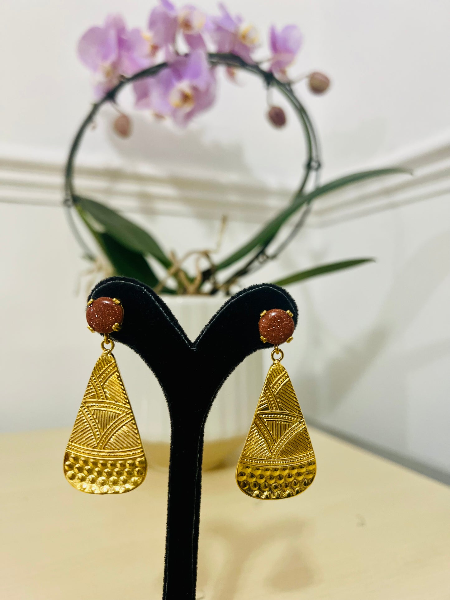 Handmade 18k gold plated earrings