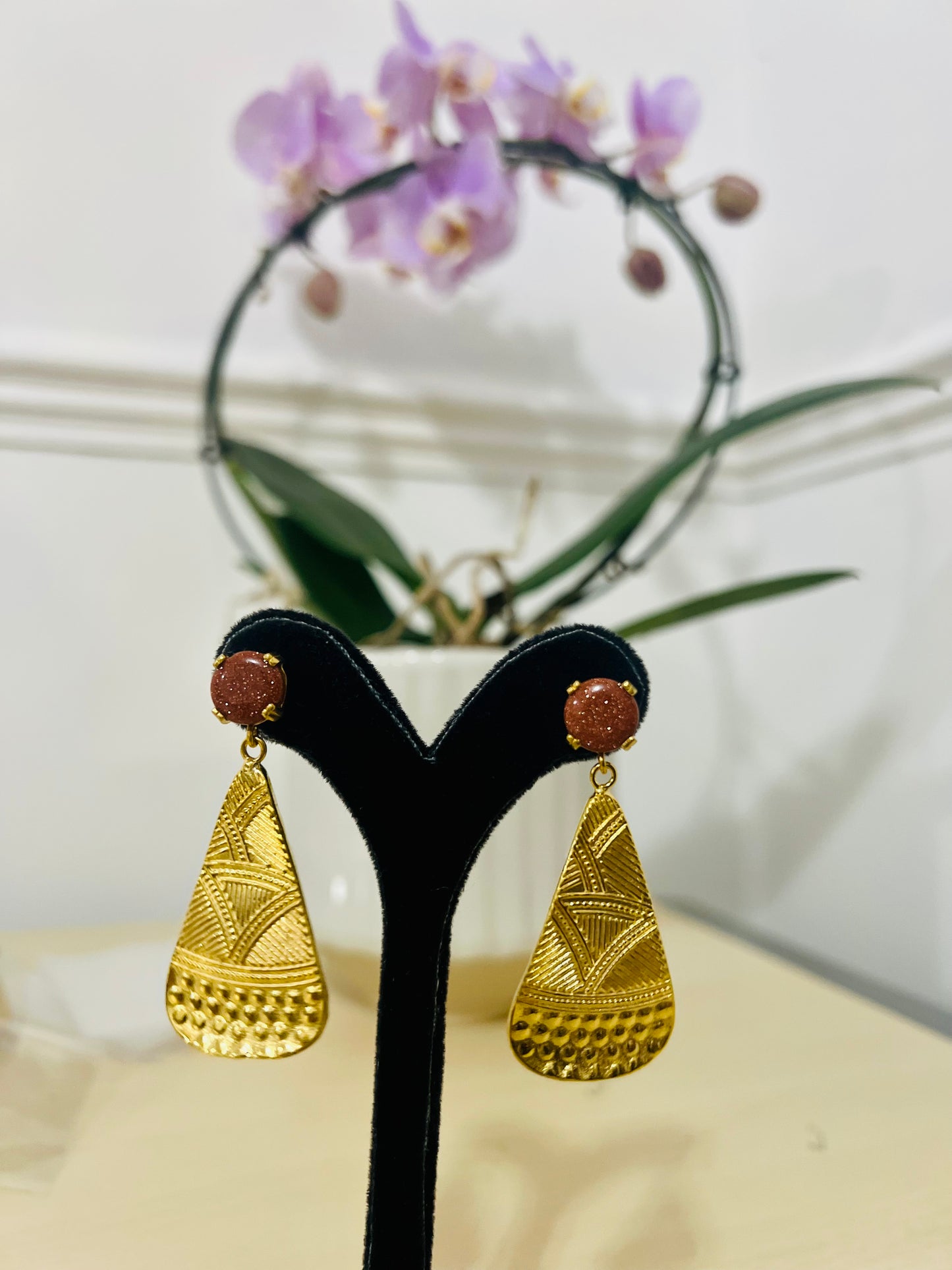 Handmade 18k gold plated earrings